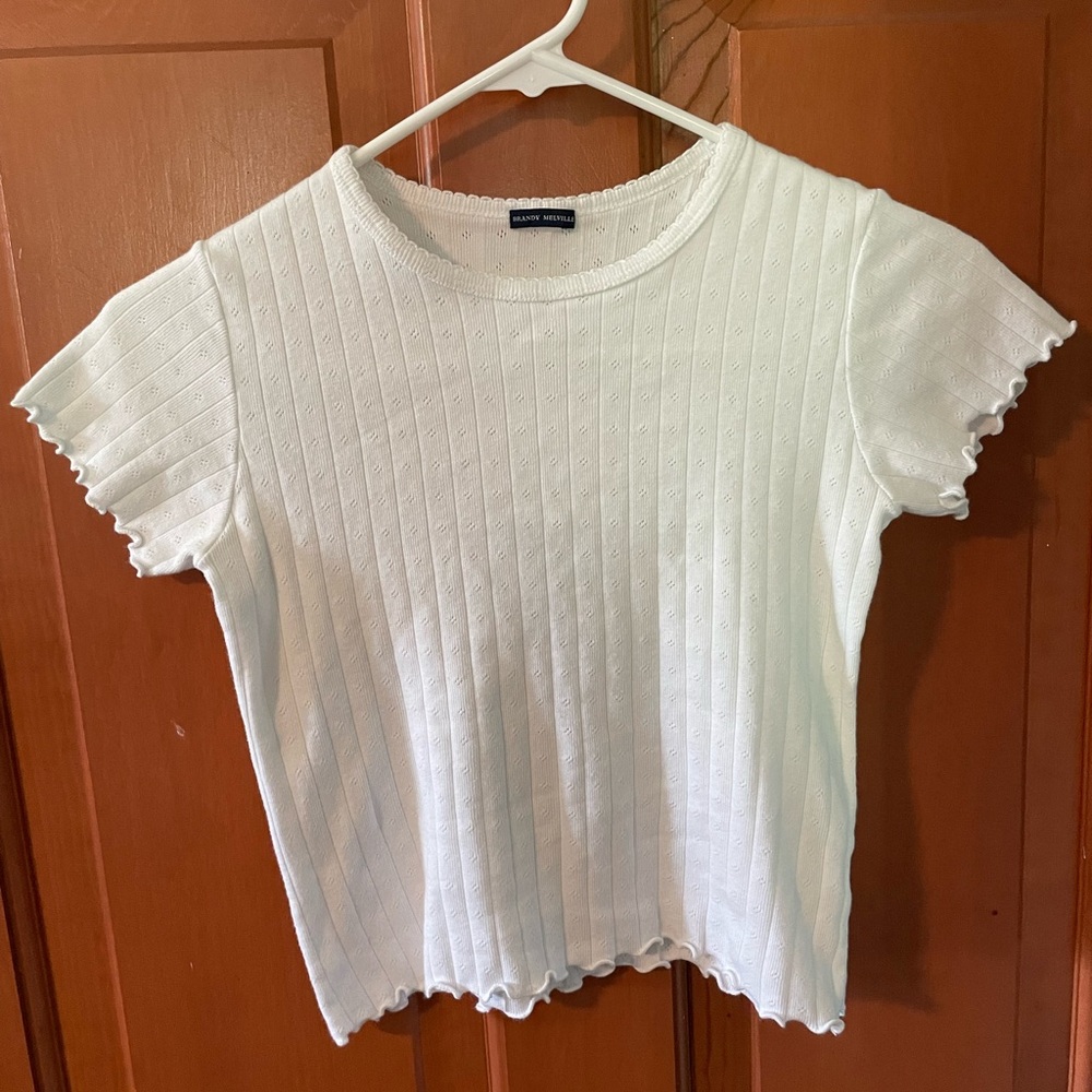 Brandy Melville Pointelle Baby Tee